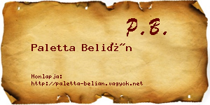 Paletta Belián névjegykártya